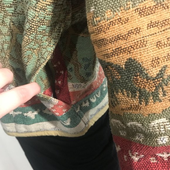 Anu by Natural Women's Small Jacket Knit Cardigan Blazer On Button Animal Detail - Picture 16 of 16